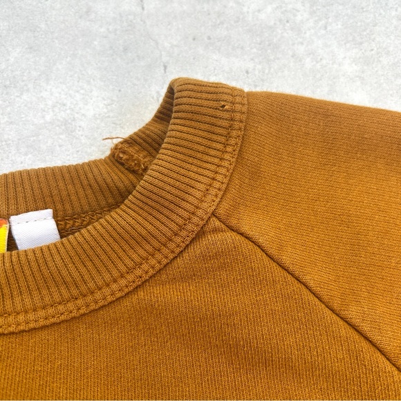 Big Bud Press Crewneck Sweatshirt Mustard Brown Embroidered Logo 100% Cotton XS - Picture 11 of 12
